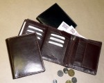Kožená pánská peněženka sportovní provedení - světlé hrubé štepování
